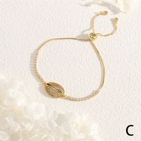 Copper 18K Gold Plated IG Style Vacation Commute Conch Shell Inlay Zircon Bracelets main image 8