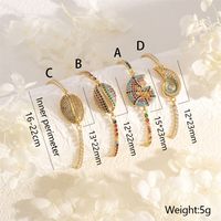 Copper 18K Gold Plated IG Style Vacation Commute Conch Shell Inlay Zircon Bracelets main image 2