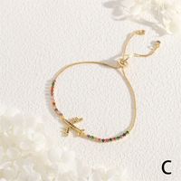 Copper 18K Gold Plated IG Style Simple Style Commute Palm Eye Airplane Inlay Zircon Bracelets main image 9