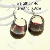 1 Pair Elegant Wine Glass Stainless Steel Plastic Drop Earrings main image 2