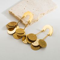 1 Pair Simple Style Round Plating Stainless Steel 18K Gold Plated Drop Earrings main image 5