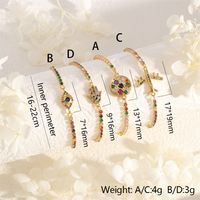 Copper 18K Gold Plated IG Style Simple Style Commute Palm Eye Airplane Inlay Zircon Bracelets main image 2