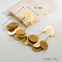 1 Pair Simple Style Round Plating Stainless Steel 18K Gold Plated Drop Earrings sku image 2