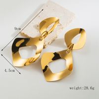 1 Pair Simple Style Round Plating Stainless Steel 18K Gold Plated Drop Earrings sku image 3