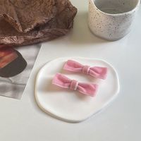 Women's Sweet Simple Style Bow Knot Flannel Hair Clip Hair Tie Brooches sku image 4