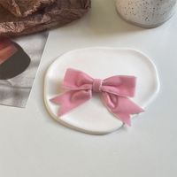 Women's Sweet Simple Style Bow Knot Flannel Hair Clip Hair Tie Brooches sku image 13