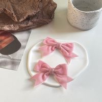 Women's Sweet Simple Style Bow Knot Flannel Hair Clip Hair Tie Brooches sku image 16