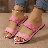 Women's Vintage Style Floral Open Toe Slides Slippers sku image 12