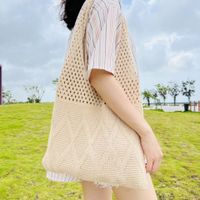 Women's Medium Polyester Solid Color Basic Square Open Shoulder Bag main image 5