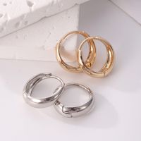 1 Pair Elegant Glam Solid Color Solid Color Copper Rose Gold Plated Silver Plated Earrings main image 3
