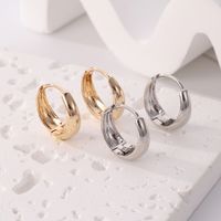 1 Pair Elegant Glam Solid Color Solid Color Copper Rose Gold Plated Silver Plated Earrings main image 1