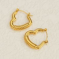 IG Style Heart Shape Stainless Steel Earrings 1 Pair main image 3