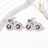 Cute Sweet Bicycle Alloy Artificial Pearls Women's Ear Studs 1 Pair main image 7