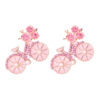 Cute Sweet Bicycle Alloy Artificial Pearls Women's Ear Studs 1 Pair sku image 2