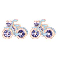 Cute Sweet Bicycle Alloy Artificial Pearls Women's Ear Studs 1 Pair sku image 3