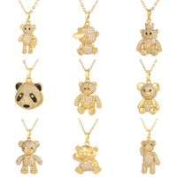 Copper Casual Cute Little Bear Plating Pendant Necklace main image 1