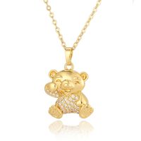 Copper Casual Cute Little Bear Plating Pendant Necklace sku image 1