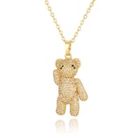 Copper Casual Cute Little Bear Plating Pendant Necklace sku image 8