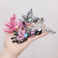 Women's Sweet Cool Style Butterfly Metal Inlay Artificial Gemstones Hair Claws main image 1
