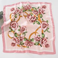 Women's Pastoral Letter Rose Satin Printing And Dyeing Dyeing Flowers Bandanas main image 4