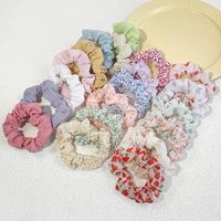 Women's Pastoral Solid Color Round Dots Flower Cloth Hair Tie main image 6