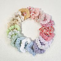 Women's Pastoral Solid Color Round Dots Flower Cloth Hair Tie main image 1