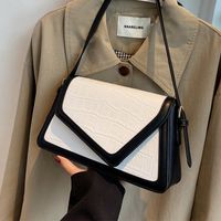 Women's Small Pu Leather Color Block Classic Style Flip Cover Crossbody Bag main image 1