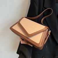 Women's Small Pu Leather Color Block Classic Style Flip Cover Crossbody Bag main image 4