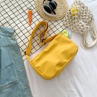 Women's Medium Canvas Solid Color Streetwear Zipper Canvas Bag sku image 4