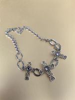 Casual Hip-Hop Cross Alloy Inlay Acrylic Silver Plated Women's Necklace main image 7