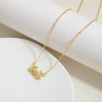 Copper 14K Gold Plated Vintage Style Simple Style Commute Human Animal Moon Inlay Zircon Necklace main image 4