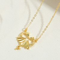 Le Cuivre Plaqué Or 14K Style Vintage Style Simple Commuer Humain Animal Lune Incruster Zircon Collier main image 6