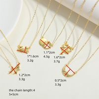 Le Cuivre Plaqué Or 14K Style Vintage Style Simple Commuer Humain Animal Lune Incruster Zircon Collier main image 2