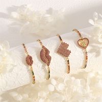 Copper 18K Gold Plated IG Style Simple Style Commute Lips Gesture Heart Shape Inlay Zircon Bracelets main image 1