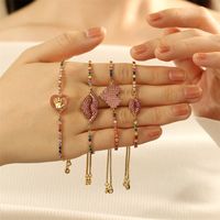 Copper 18K Gold Plated IG Style Simple Style Commute Lips Gesture Heart Shape Inlay Zircon Bracelets main image 3