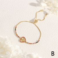 Copper 18K Gold Plated IG Style Simple Style Commute Lips Gesture Heart Shape Inlay Zircon Bracelets main image 9