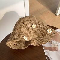 Women's Pastoral Flower Ruffles Straw Hat sku image 2