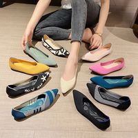 Women's Casual Geometric Solid Color Snakeskin Point Toe Flats main image 3