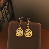 Casual Simple Style Star Moon Copper Plating Drop Earrings 1 Pair main image 5