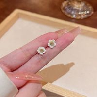 1 Paar IG-Stil Blume Überzug Inlay Aryl Legierung Künstliche Perlen Strasssteine Ohrringe sku image 1