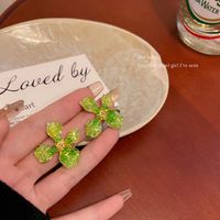 1 Paar IG-Stil Blume Überzug Inlay Aryl Legierung Künstliche Perlen Strasssteine Ohrringe sku image 16