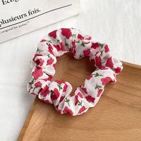 Women's Pastoral Solid Color Round Dots Flower Cloth Hair Tie sku image 2