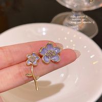 1 Paar IG-Stil Blume Überzug Inlay Aryl Legierung Künstliche Perlen Strasssteine Ohrringe sku image 24