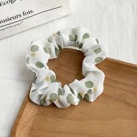 Women's Pastoral Solid Color Round Dots Flower Cloth Hair Tie sku image 16