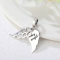 1 Piece Sterling Silver Rhodium Plated Irregular Wings Polished Pendant main image 1