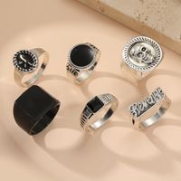 Wholesale Jewelry Hip-Hop Letter Constellation Skull Alloy Plating Rings sku image 2
