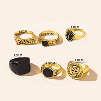 Wholesale Jewelry Hip-Hop Letter Constellation Skull Alloy Plating Rings main image 2