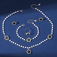 Básico Hoja Metal Embutido Diamantes De Imitación Mujeres Conjunto De Joyas sku image 2