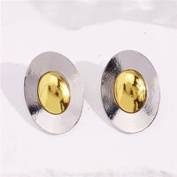 1 Pair Simple Style Color Block Plating Alloy Ear Studs sku image 2