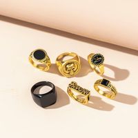 Wholesale Jewelry Hip-Hop Letter Constellation Skull Alloy Plating Rings sku image 1